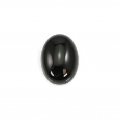 Black agate cabochon, oval shape, black color, 3x5mm x 4pcs