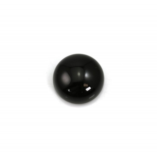 Agata nera cabochon, forma rotonda, colore nero, 3 mm x 4 pz