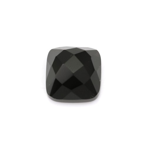 Cabochon agate noir carré facette 10mm x 1pc