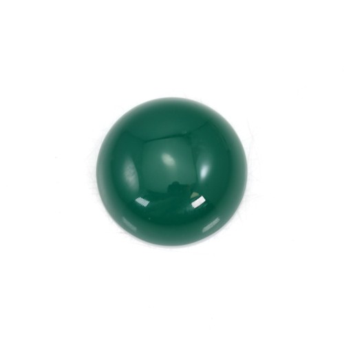 Cabochon de ágata verde, forma redonda 16mm x 1pc