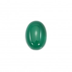 Cabochon de ágata verde, forma oval, 12x16mm x 1pc