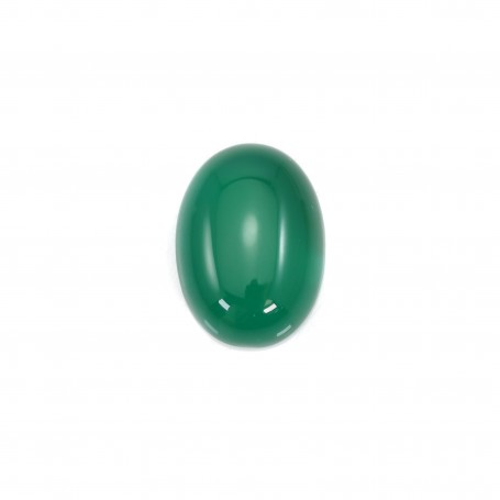 Cabochon agate vert ovale 13x18mm x 1pc