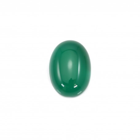 Cabochon agate vert ovale 10x14mm x 2pcs