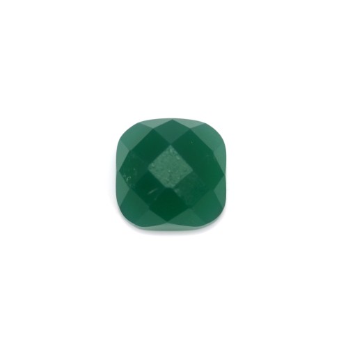 Cabochon agate vert carré facette 6mm x 1pc