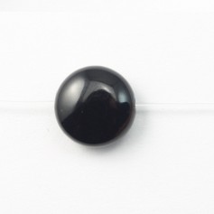 Black agate, round shape 16mm x 2pcs
