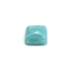 Cabochon of amazonite from Peru, in square shape, 8mm x 1pc