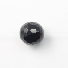 Black Agate Round Faceted 12mm x 2 beads