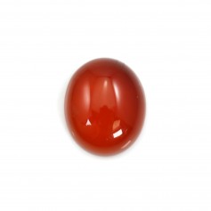 Cabochon agate rouge, de forme ovale 10x12mm x 4pcs