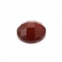 Cabochon carnelian faceted round 12mm x 1pc