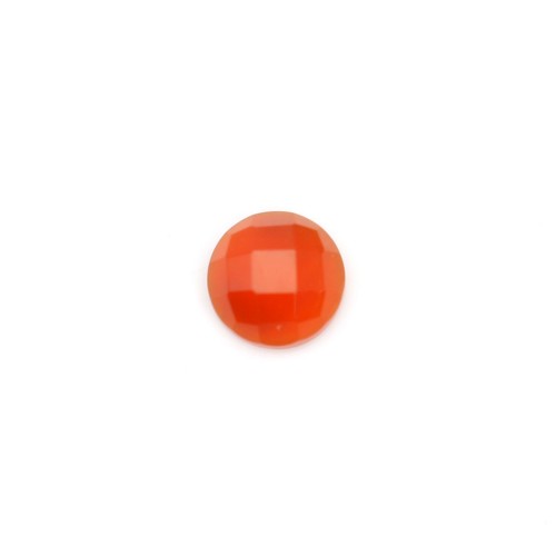 Cabochon carnelian faceted round 4mm x 2pcs