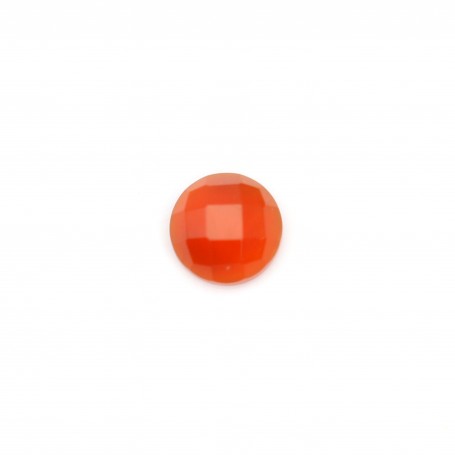 Cabochon carnelian faceted round 4mm x 2pcs