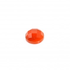 Round faceted red agate cabochon 4mm x 2pcs