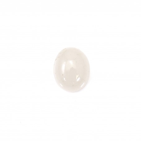 Cabochon jade blanc ovale 10x12mm x 2pcs