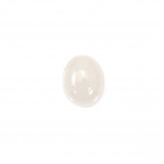 Cabochon di giada bianca, forma ovale 10x12mm x 2pcs