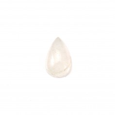White jade cabochon, in the shape of a drop 6x9mm x 4pcs