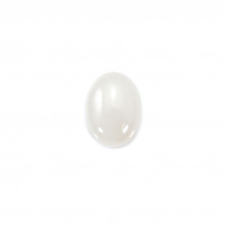 Cabochon jade blanc oval 12x16mm x 1pc
