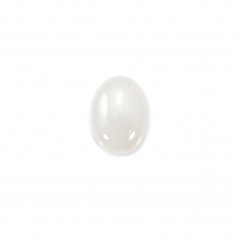 Weiße Jade Cabochon, oval 12x16mm x 1pc