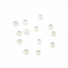 White Jade cabochon, in round shape 2mm x 4pcs