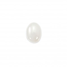 Cabochon jade blanc ovale 6x8mm x 4pcs