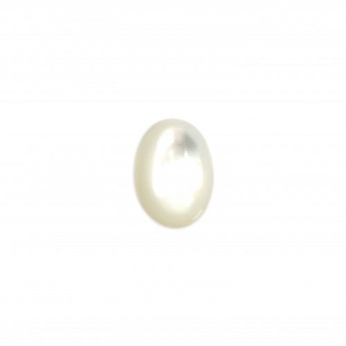 Cabochon ovale 7x9 mm Nacre Blanc x1pc