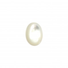 Oval Cabochon 13x18mm White Mother of Pearl x 1pc
