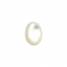 Cabochon oval 8x10mm Branco Mãe de Pérola x 1pc