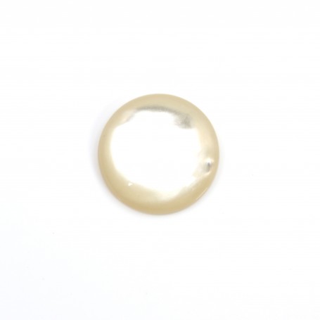 Round cabochon 14mm White Mother-of-Pearl x1