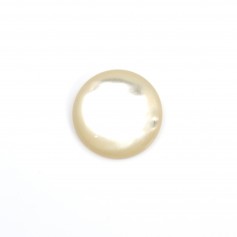 Cabochon redondo 14 mm Mãe de Pérola Branco x 1pc