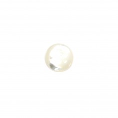 Round cabochon 6mm White Mother-of-Pearl x 2pcs