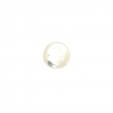 Round cabochon 8mm White Mother-of-Pearl x1