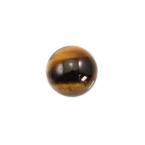 Cabochon Yellow Tiger Eye Flat-round 12mm x 1pc