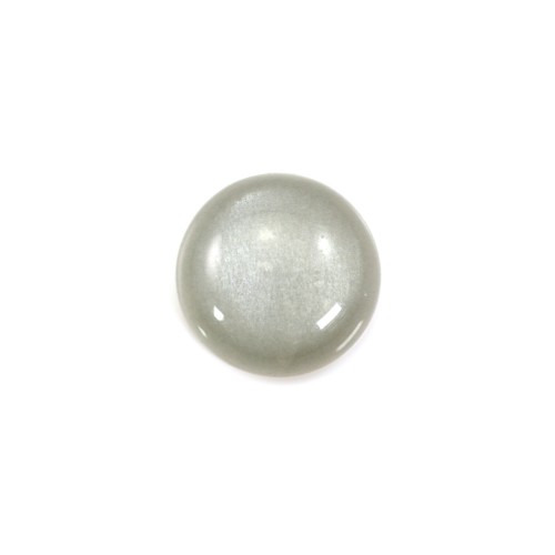 Cabujón redondo de piedra de luna gris 10mm x 1pc