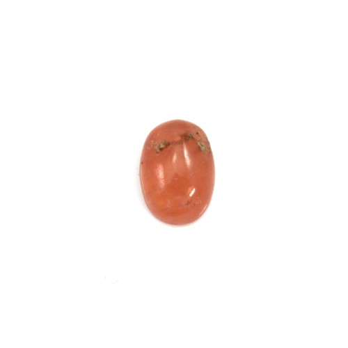 Pink rhodochrosite cabochon, in oval shape, in size of 8x10mm x 1pc