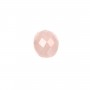 Cabochon rose quartz faceted oval 10x14mm x 1pc