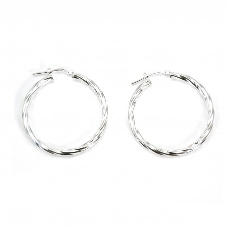 Twisted Creole 35mm Silver 925 x 2pcs