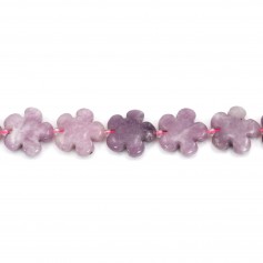 Lepidolite flower beads on thread 20mm x 40cm 