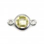 Spacer sterling silver 925 and zirconium yellow lemon 5x9mm x 1pc