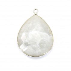 Moonstone pendant set in silver, in the shape of a drop 26x31mm x 1pc
