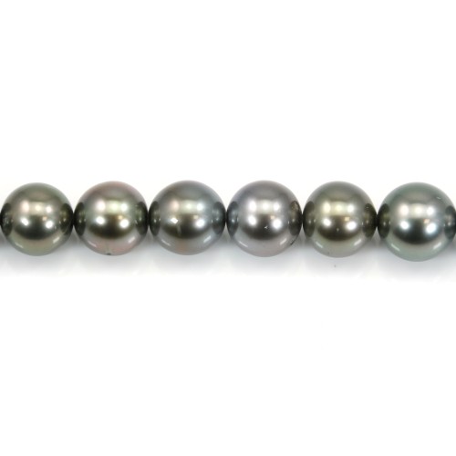 Black pearls of Tahiti round 7.8-8 in 9.5-10 mm x 40cm