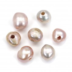 Perla coltivata d'acqua dolce, viola, barocca, 7-9 mm x 2 pezzi