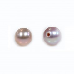Perla coltivata d'acqua dolce, semi-perforata, viola, rotonda, 4,5-5 mm x 1 pz
