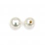 Perle coltivate d'acqua dolce, semi-perforate, bianche, rotonde, 3,5-4 mm x 2 pz