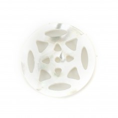 Openwork medallion white mother of pearl rosette 12mm x 1pc
