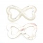 White mother-of-pearl double heart 18x35mm x 1pc