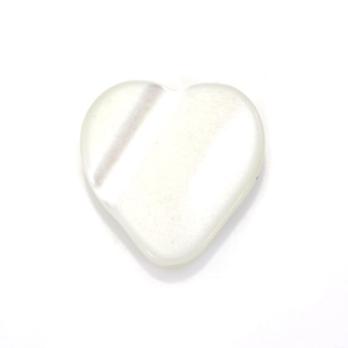 Nacre blanche en forme de coeur 6mm x 12pcs