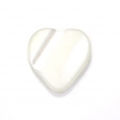 White mother of pearl heart shape 6mm x 12pcs