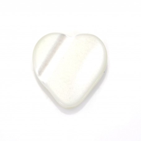 Nacre blanche en forme de coeur 8mm x 5pcs