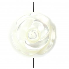 Weißes Perlmutt in Rosenform 12mm x 1pc