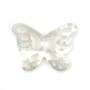 White mother-of-pearl butterfly with openwork 14x19mm x 1pc