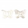 White mother-of-pearl butterfly with openwork 14x19mm x 1pc
